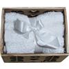 CASANOV'è Set lavette 4 pz asciugamani 30x30 Spugna 450 grammi in 100% cotone con comodissimo contenitore in legno (Bianco)