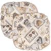 PARAMAISON Cuscini Coprisedia Shabby Chic Cuore, Set da 2 pezzi, Trapuntato, Imbottito, Fissaggio con 4 Alette, 40x40 cm, Vari Colori