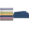 Tata Home Lenzuolo sopra 100% Cotone Misura 1 Piazza e Mezza cm 180X300 Colore Avio