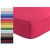 Tata Home Lenzuolo sotto con Angoli ed Elastici 100% Cotone Misura cm 180x210 Letto Matrimoniale Due Piazze Altezza cm 25 Colore Ciclamino Made in Italy 57 Fili al cm2