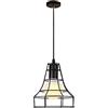 Mengjay Interna E27 Plafoniera Lampadario, Mount lluminazione pendente Vintage Industriale Soffitto Luce, Lampada a Sospensione in metallo nero gabbia ferro per corridoio, portico, camera da letto caffè (E)