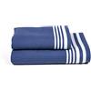 Le Telerie Set 1+1 Asciugamani e Ospite 100% Cotone Lavorazione Nido d'Ape Dream - Disponibile in Vari Colori (Blue)