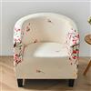 Highdi Copripoltrona Elasticizzato Stampa Floreale, Chesterfield 1 Posto, Poltrona de Club Copridivano Universale Lavabile Rimovibile per Bar Soggiorno Camera da Letto (Beige)