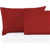 BANZAII TEXTILE INNOVATOR ONLINE Banzaii Coppia Federe Cuscini Letto in Microfibra 50x80 cm, Anallergiche, Antiacaro, Made in Italy, Bordeaux