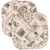 PARAMAISON Cuscini Coprisedia Shabby Chic Cuore, Set da 2 pezzi, Trapuntato, Imbottito, Fissaggio con 4 Alette, 40x40 cm, Vari Colori