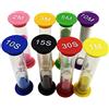 Inzopo Set di 8 clessidra multicolore con sabbia, 10/15/30 secondi e 1/2/3/5/10 min, ideale per giochi, aule, casa, ufficio
