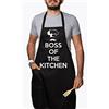 t-shirteria Grembiule da Cucina Divertente - Boss of the Kitchen - Grembiuli Divertenti Cucina - Grembiule con Pettorina - Grembiule con Tasca - Idee Regalo Amici