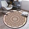 Morbuy Tappeti Rotondi Moderni Soggiorno Divano Tappeto Rotondo Stampa Mandala Antiscivolo e Lavabile in Lavatrice Interno Tappetino Diametro 60cm/80cm/100cm/120cm (Mandala Marrone,80cm)