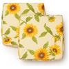 PARAMAISON Cuscini Coprisedia Shabby Chic Country Girasole Giallo, Imbottito, con Fascia Elastica, Sfoderabile, 40x40 cm, Set da 2 pezzi