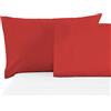 BANZAII TEXTILE INNOVATOR ONLINE Banzaii Coppia Federe Cuscini Letto in Microfibra 50x80 cm, Anallergiche, Antiacaro, Made in Italy, Rosso