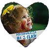 My Custom Style Cuscino Cuore 30, Poliestere, Personalizzato Online, Fullprint