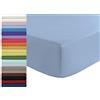 Tata Home Lenzuolo sotto con Angoli ed Elastici 100% Cotone Misura cm 180x210 Letto Matrimoniale Due Piazze Altezza cm 25 Colore Azzurro Made in Italy 57 Fili al cm2