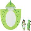 WingFly Asciugamano da Bagno Bambino in Morbido Cotone, Telo da Bagno con Cappuccio Telo Mare Poncho Bambini Accappatoio Dinosauro Coperta (Verde, S)