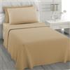 L'ANTICO ARCOLAIO - Lenzuola Letto Singolo 100% Cotone Completo con Federe Cuscini, Set Anallergico e Antiacaro, Colore Tinta Unita, Manifattura Made in Italy con Fibra Naturale