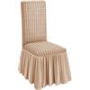 SaRani Coprisedie Coppia 2 Cuscini Vesti Sedia con Volant Tessuto Bolle Vari Colori (Beige)