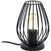 ChaoZan Lampada da tavolo retrò,E27,con interruttore sul cavo abat-jour da comodino in metallo nero opaco,Lampada da terra filo metallico, lampada da lettura vintage industriale（No lampadina ）