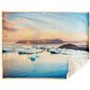 Caleffi Plaid in pile Caleffi con ricciolino Blu Lagoon 130x160 cm peso 460 gr/mq