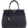 Chicca Borse Handbag Borsa a Mano da Donna con Tracolla in Vera Pelle Made in Italy 35x28x16 Cm
