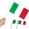 Anley Bandiera Italia con Bastoncino, Mini Bandiera Italiana 5x8 Pollici (12 X 20 cm) con Asta Solida Bianca da 12 (30 cm) - Colore vivido e Resistente allo sbiadimento - Bandierine