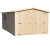 TIMBELA Garage in legno naturale A222x516x324 cm/15 m²- Magazzino esterno con finestre - Capanno da giardino - per auto, bici, deposito attrezzi e rimessa - TIMBELA M101