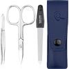 marQus Forbicine e Pinzette - Set Manicure Professionale con Custodia in Similpelle. Include strumenti per Mani e Piedi, ideale per unghie curate. Perfetto come kit da viaggio, pratico ed elegante
