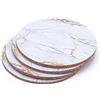 younikat Set da 4 sottobicchieri per bevande con motivo marmo I Sottobicchiere in sughero con motivo marmo per bicchiere tazza I rotondo lavabile antiscivolo I dv706