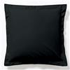Vision - Federa per cuscino - 65 x 65 cm - Colore: Nero - 100% cotone - Finitura con Volant Piatto