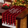 SRXWO Runner da tavola di Natale, tovaglia e runner per la cena di Natalizio in plaid di bufalo rosso lungo nero 180 x 34cm, tovaglia runner per tavola di nataliz per decorazioni da tavola di natalizia