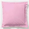 Vision - Federa per cuscino - 65 x 65 cm - Colore: Rosa - 100% cotone - Finitura con Volant Piatto