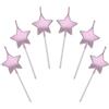JUHONNZ Candeline Compleanno a Forma Stella,6 Pcs Particolari Candele di Compleanno a Forma Stellare per Decorazione della Torta di Feste di Compleanno e Matrimonio,Oro Rosa