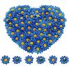 Bornfeel Fiori Margherite 100 Pezzi Fiori Finti Bomboniere Fiore Artificiale Corolla in Seta per Pasqua Tavola Cofano Matrimonio Festa Cerimonia Decorazione 38 x 38 x 20 mm Blu Scuro