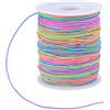 Xiaomoyu Filo Perline Nylon Elastico, Cordoncino, Cordone Arcobaleno, Fili Corda Multicolore per Collana Braccialetti - 1 mm, 100 m