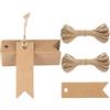 G2PLUS 100 PCS Etichette Regalo,Etichette in Carta Kraft,7x2CM Tag Regalo Mini Etichettes con Spago per Matrimoni,Compleanni e Natale (Marrone)