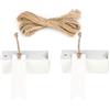 jijAcraft Etichette in Carta Kraft Tag Regalo Cartoncino 7x2CM, 100 pezzi e Spago di Iuta, per Bomboniere Natale Compleanno Artigianato (Bianco)