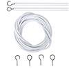smatime 2M Bianco Filo per Tenda, Corda per Tende, Multiuso Tende a Filo Cavo per Tende, Corde per Tende Filo in Voile Accessori per Tende con 2 Pezzi Ganci e 2 Pezzi Occhielli