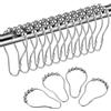 LIHAO 12 Anelli per Tenda da Doccia, in Acciaio Inox, con Sistema Scorrevole, 12 Ganci Singoli, 69 x 39 mm