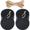 jijAcraft Etichette Carta Kraft Rotonde 5,5 cm, 100 pz Tag Regalo Cartoncino e Spago di Iuta, per l'artigianato Matrimoni Battesimo Natale (Nero)