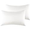 Poligino Federe Cuscini Letto Matrimoniale 50 x 80 cm,Coppia Federe in Microfibra Chiusura a Busta - Beige