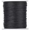 PH PandaHall PandaHall, Cordoncino in cotone cerato, 100 m/ rotolo di corda di cotone intrecciato da 1 mm per la creazione di gioielli fai da te (nero)