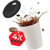 achilles Tazza da caffè da Asporto, Tazza da caffè con Coperchio, Set da 4, Tazza da caffè Riutilizzabile, Tazza Riutilizzabile, Testata Lfgb, Coperchio Nero, 330 Ml (Nero)(4 Pezzi (Confezione da 1))