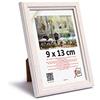 3-B Cornice per foto JENA - bianco - 9x13 cm cornice in legno esotico con vetro acrilico