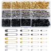 PanBeiQiWEU 540 Pezzi Spille da Balia, Spille di Sicurezza per Vestiti Piccole Medie Dimensioni per Arti Mestieri, Cucito, Abbigliamento, Oro, Argento, Nero, 19 mm, 22 mm, 28 mm, 38 mm