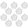 MWOOT 10 Pezzi Ciondoli Piume Bianche per Alberi Natale, Pendenti Piume Bianche per Decorazioni Natalizie, Ornamenti Stella per Decorazioni Interni Natalizie Capodanno, Accessori Decorazioni