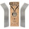 Nature Nerds - cannucce riutilizzabili in acciaio inox (10 pezzi) curve