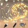 WALCHO Luci Stringa LED USB, 120 LED 12m/39FT con Fiabe Luci Tramite Impermeabili,per la Camera da Letto Giardino Matrimonio Natale Decorazione per Interni ed Esterni-Bianco Caldo