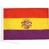 AZ FLAG Bandiera Repubblica Spagnola Con Stemma 45x30 cm - Bandierina Spagna Repubblicana 30 x 45 cm Cordicelle