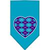Mirage Pet Products Argyle Heart Purple Screen Print Bandana per Animali Domestici, Piccolo, Turchese