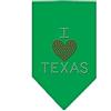 Mirage Pet Products Mirage I Heart Texas - Bandana con strass, misura piccola, colore: Verde smeraldo