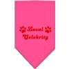 Mirage Pet Products Mirage Local Celebrity Screen Print Dogs Bandana, Grande, Rosa Brillante