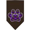 Mirage Pet Products Argyle Paw Viola Serigrafia Bandana per Animali Domestici, Piccolo, Cacao